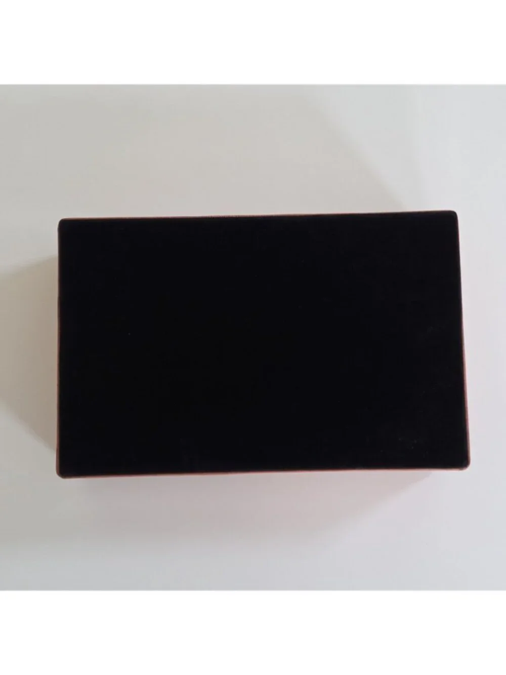 Jewelry Box Orange Pleather Texture Lid Black Velvet Inner Removable Tray Mirror